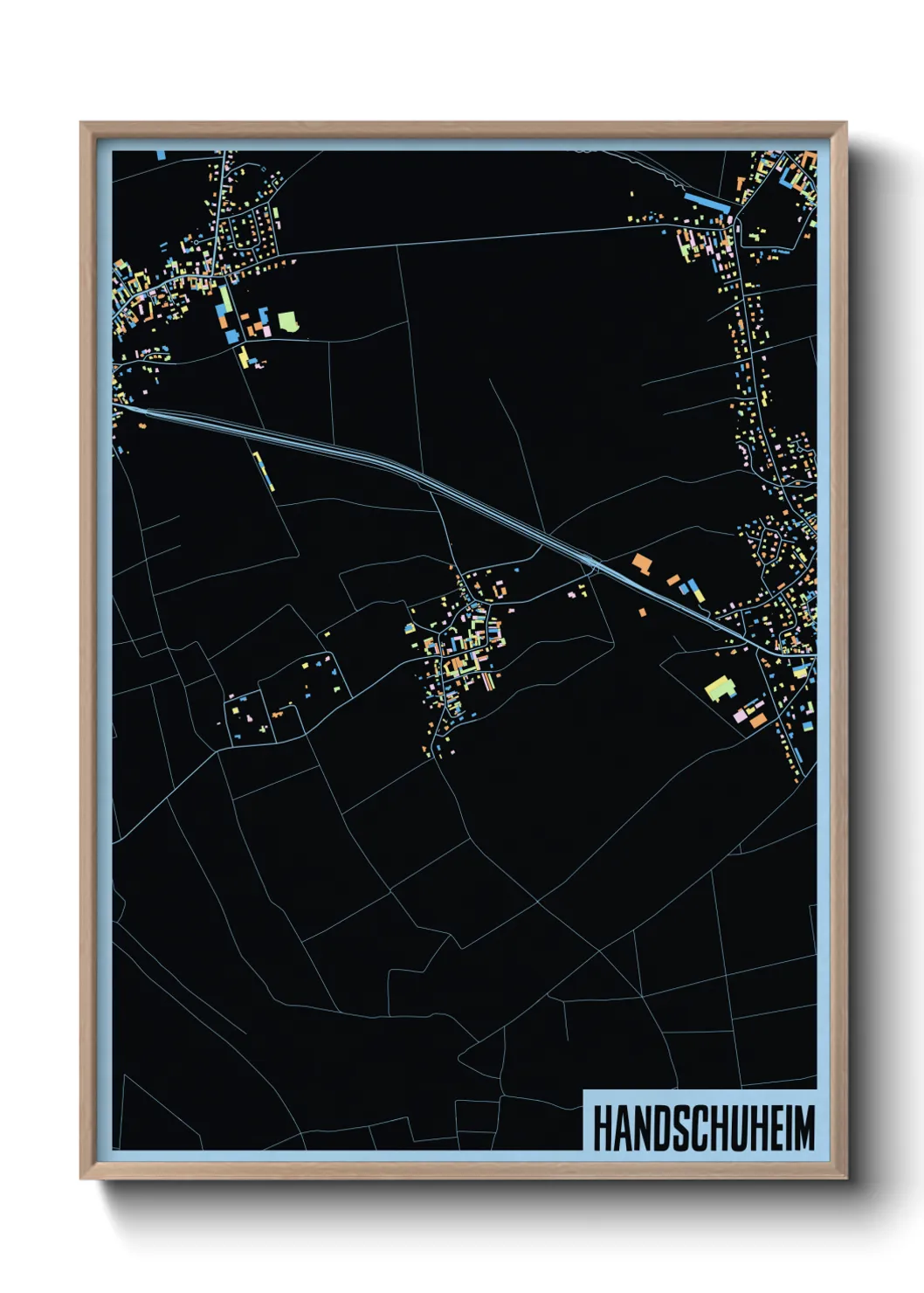 Une affiche de carte sur Handschuheim