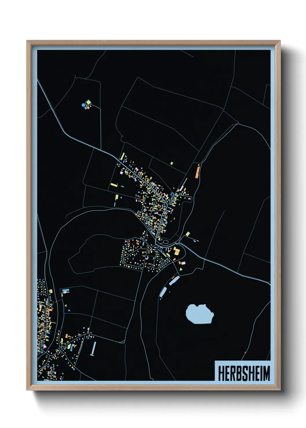 Une affiche de carte sur Herbsheim