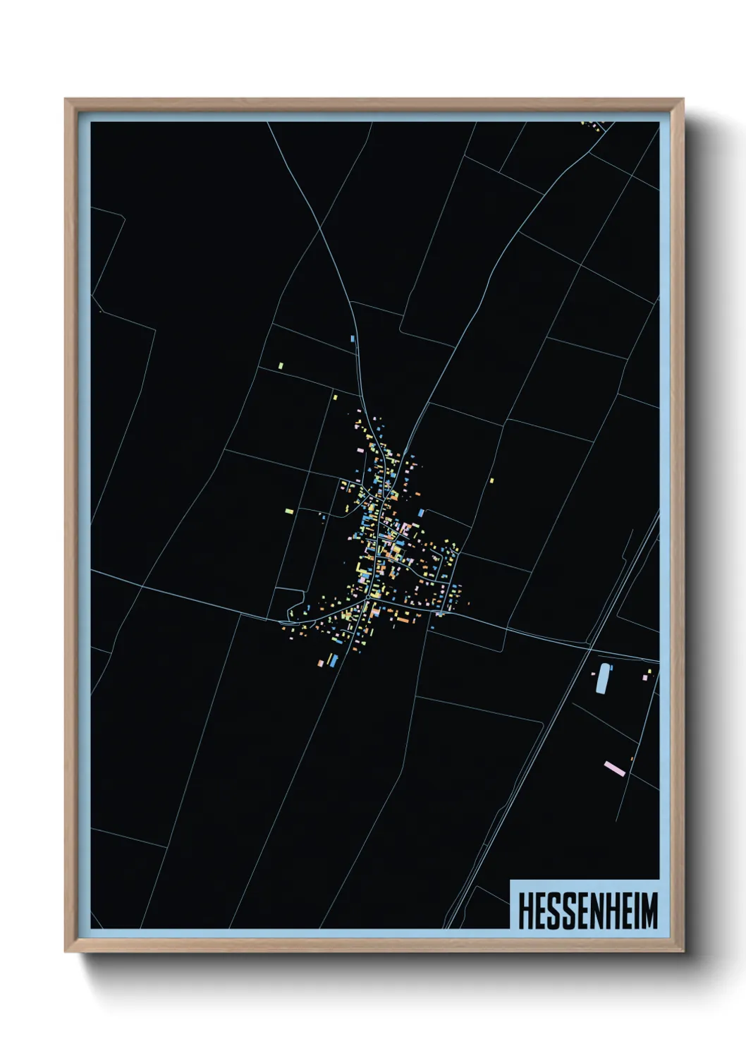 Une affiche de carte sur Hessenheim