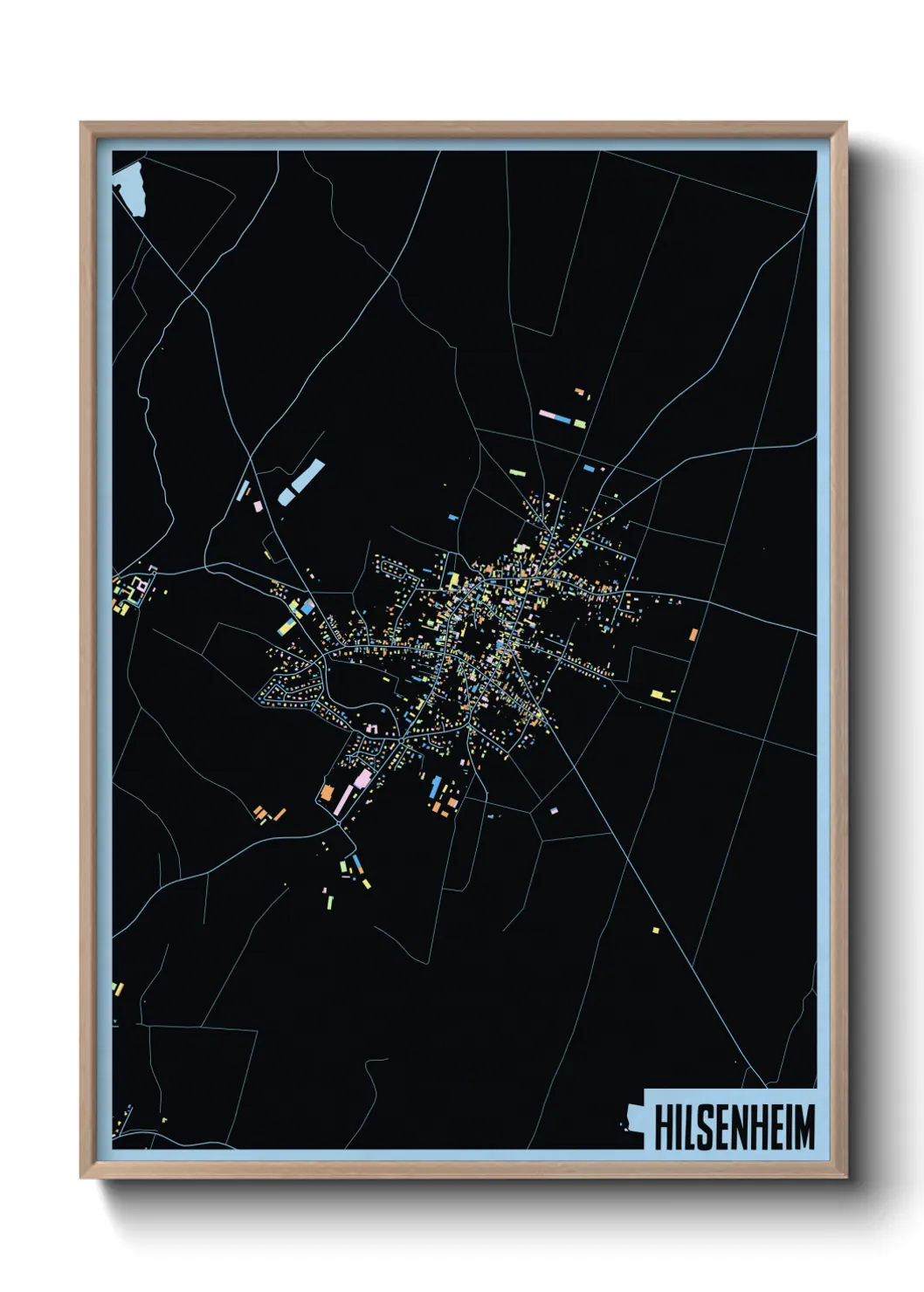 Une affiche de carte sur Hilsenheim