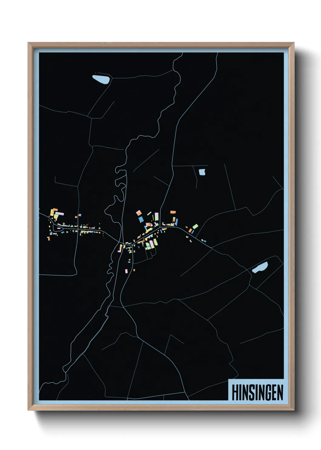 Une affiche de carte sur Hinsingen