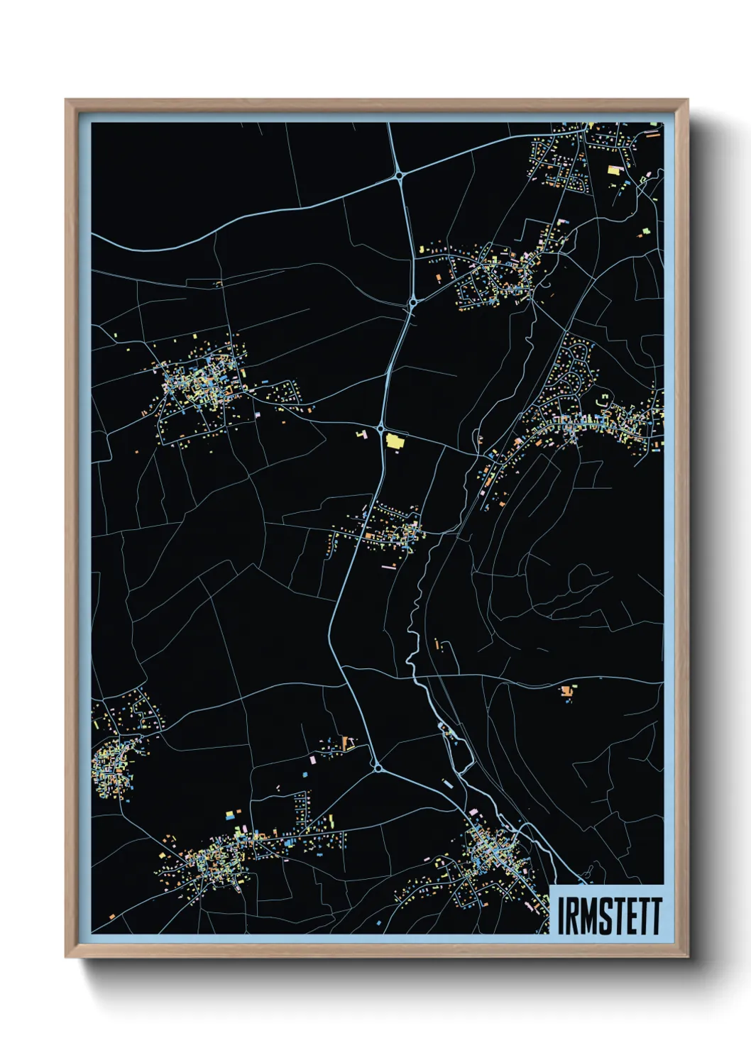 Une affiche de carte sur Irmstett