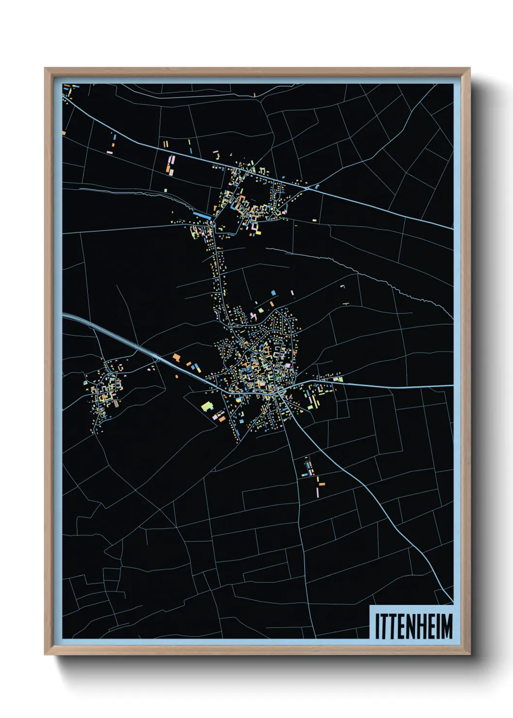 Une affiche de carte sur Ittenheim