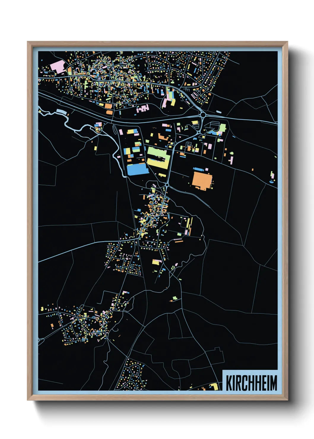 Une affiche de carte sur Kirchheim