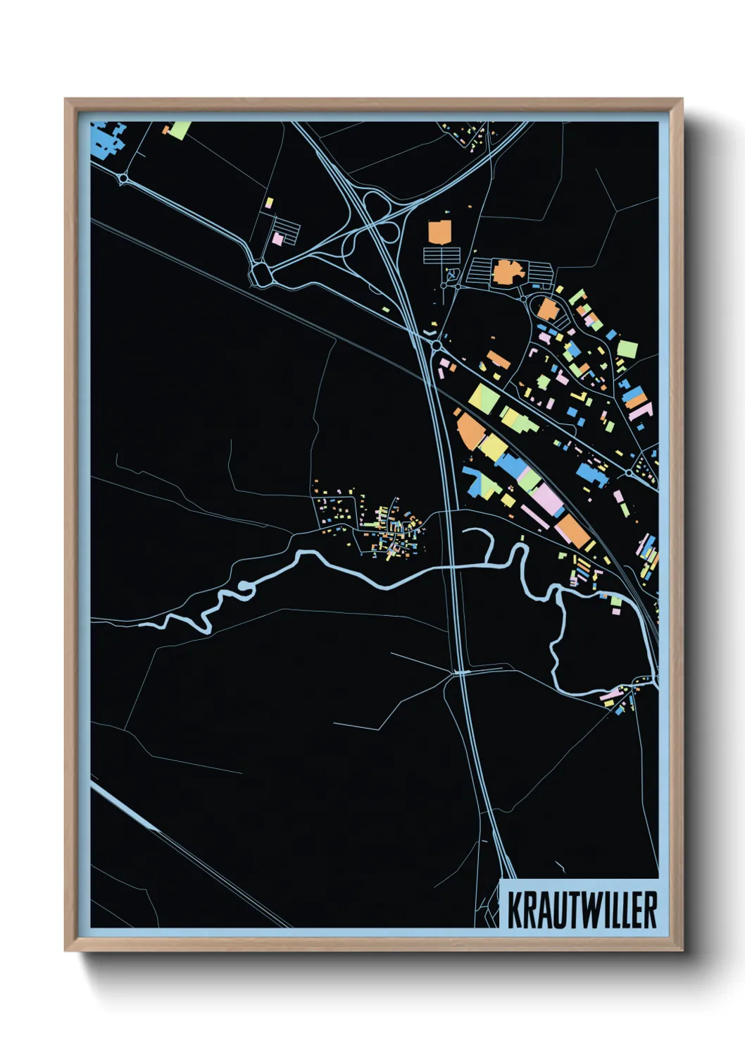 Une affiche de carte sur Krautwiller