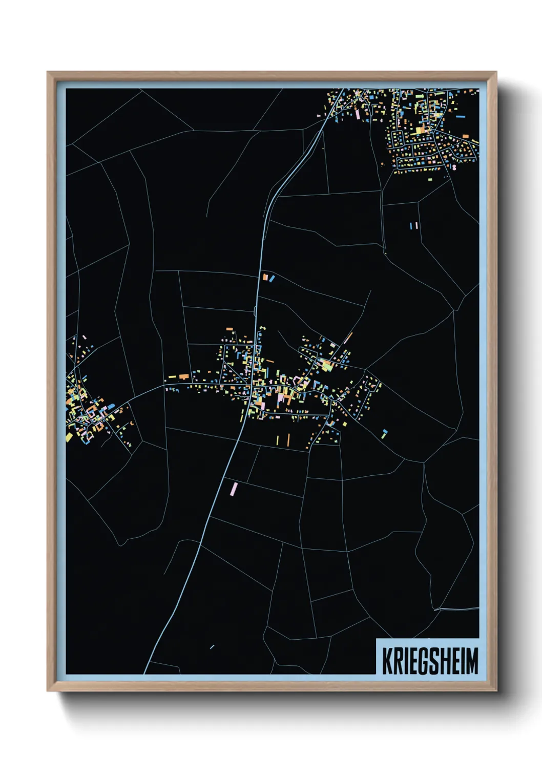 Une affiche de carte sur Kriegsheim
