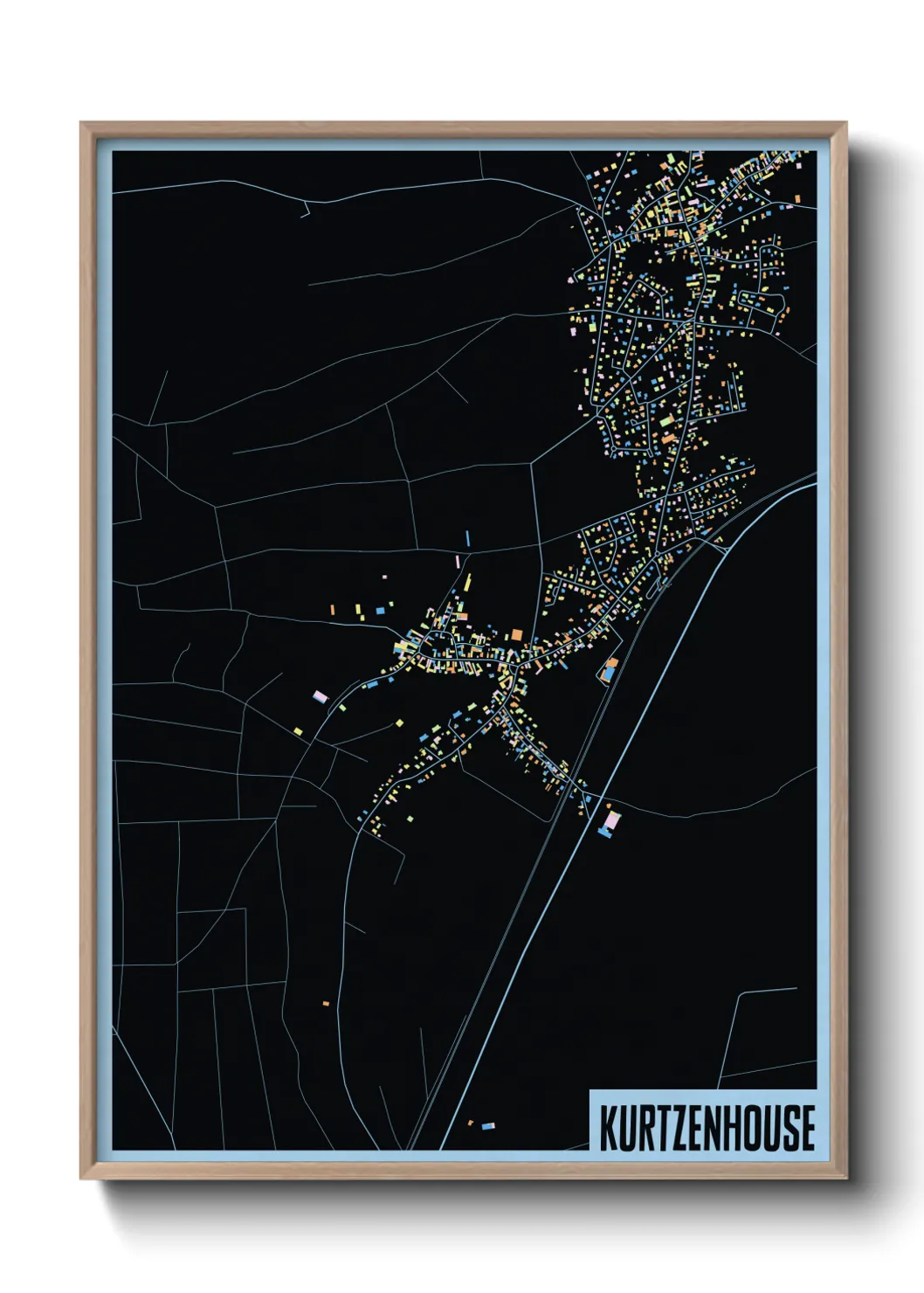 Une affiche de carte sur Kurtzenhouse