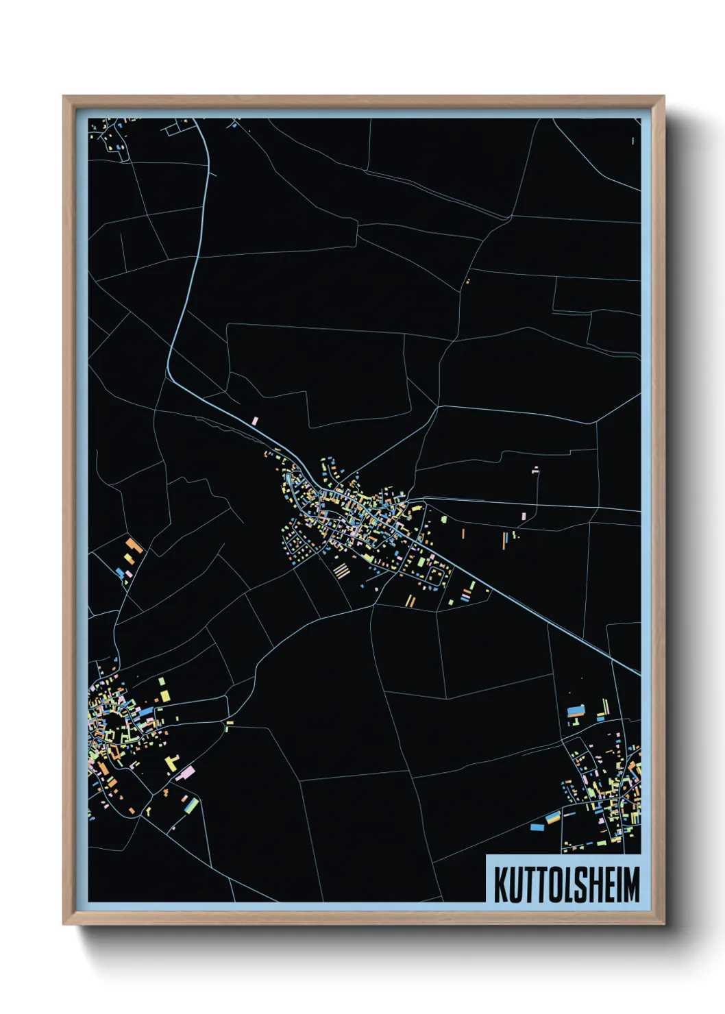 Une affiche de carte sur Kuttolsheim