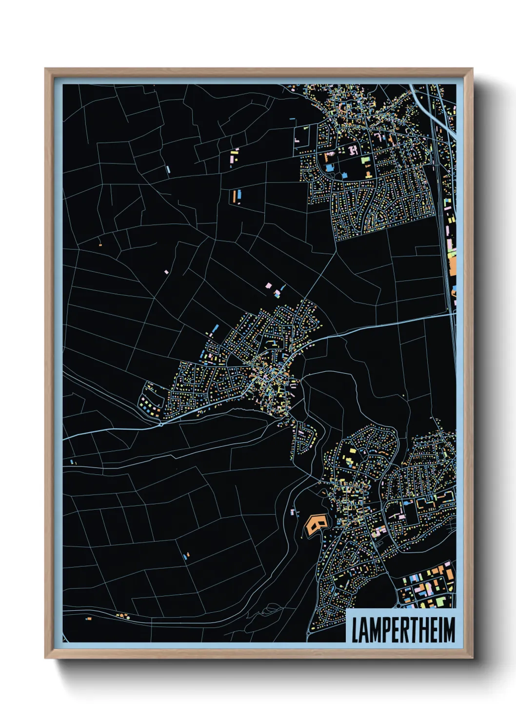 Une affiche de carte sur Lampertheim