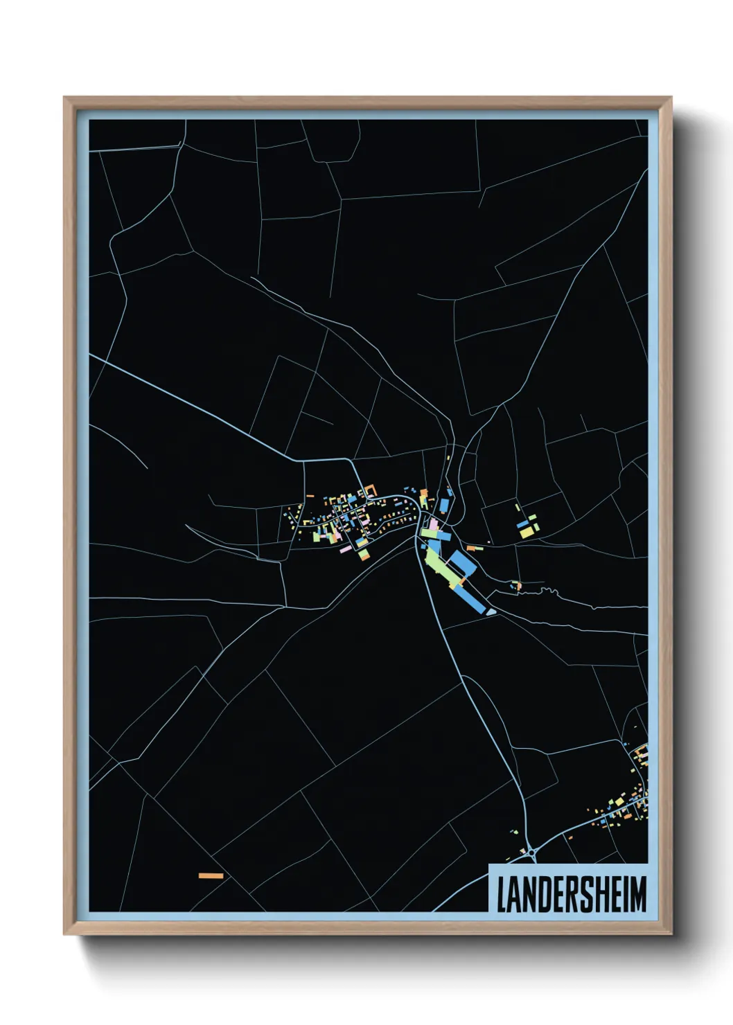 Une affiche de carte sur Landersheim