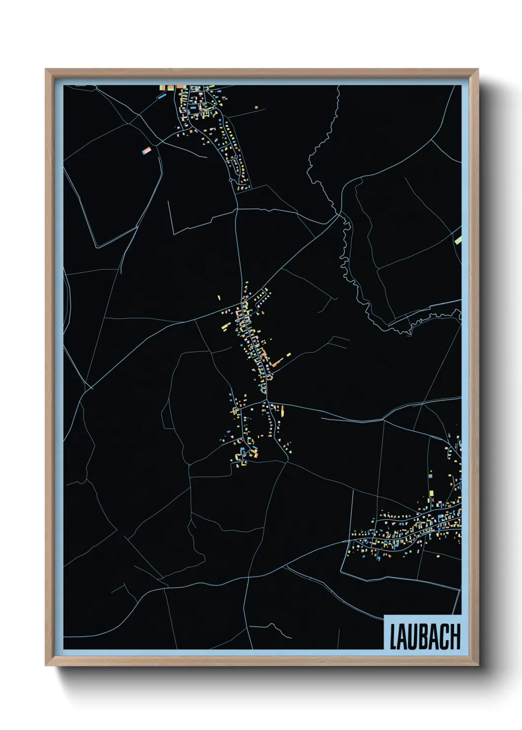 Une affiche de carte sur Laubach