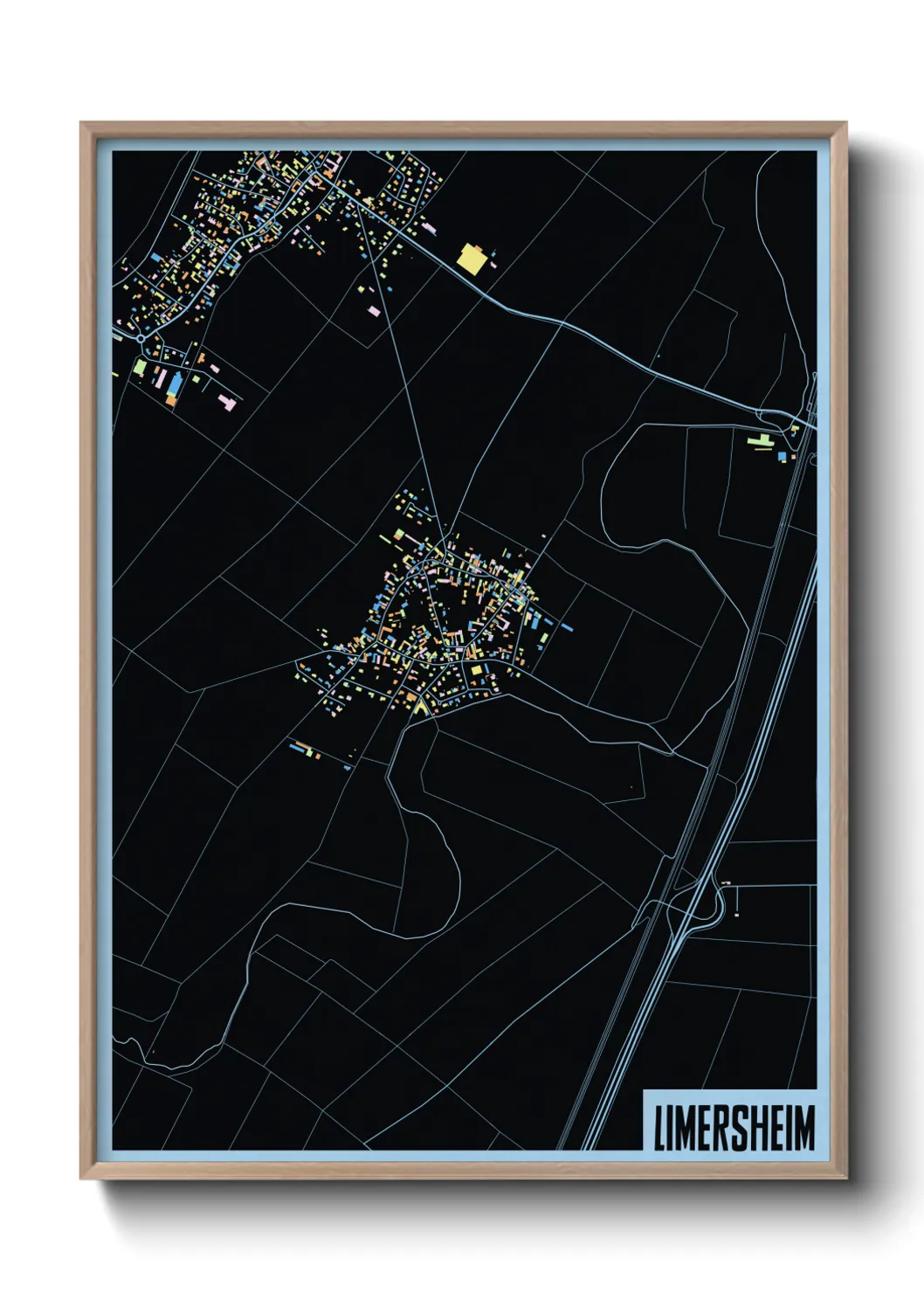 Une affiche de carte sur Limersheim