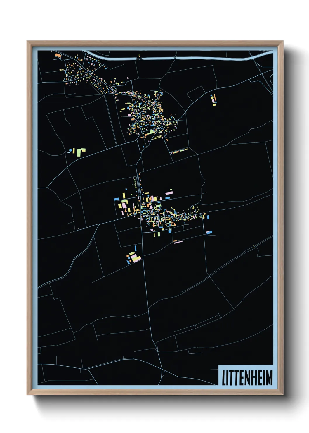 Une affiche de carte sur Littenheim