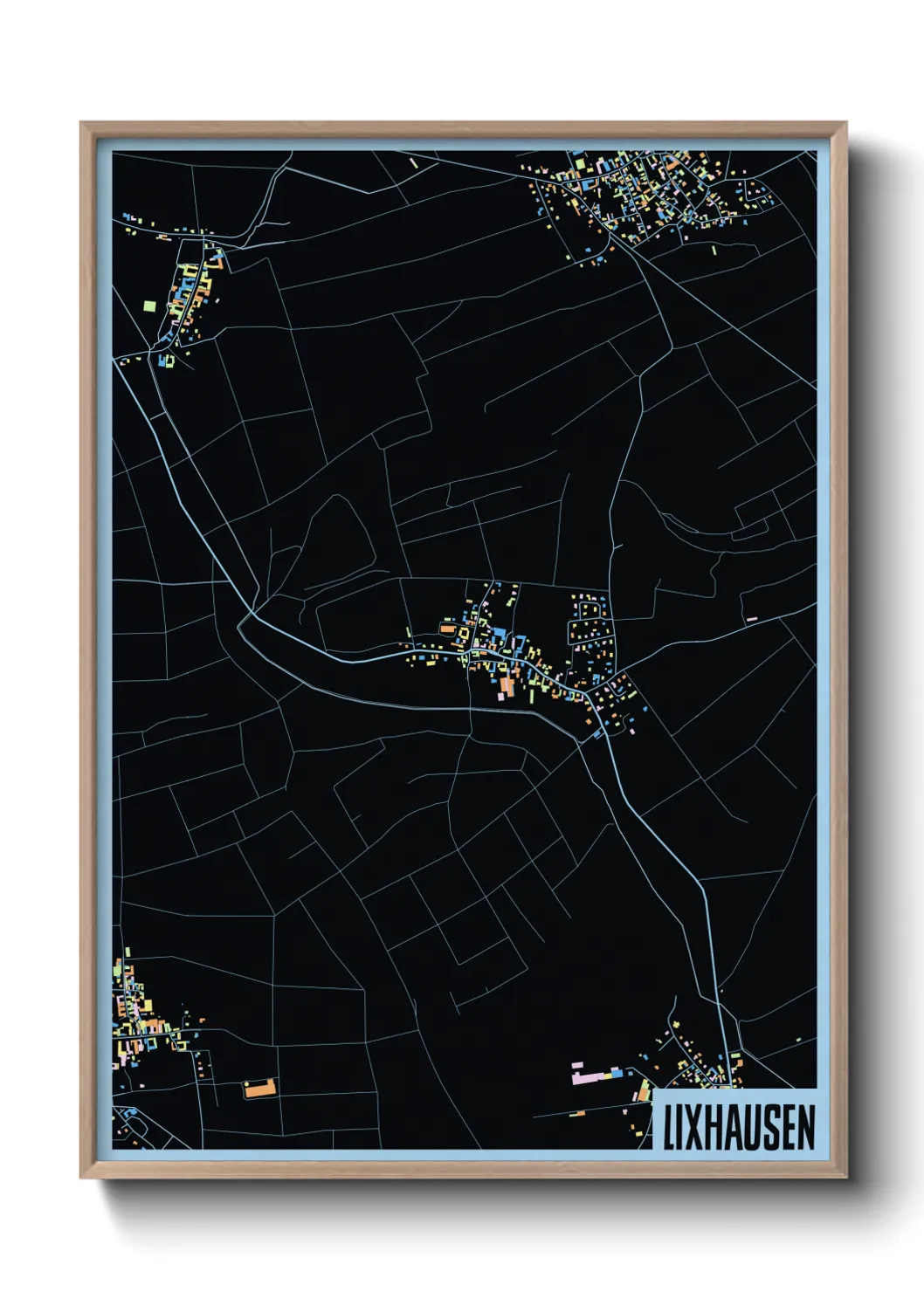 Une affiche de carte sur Lixhausen