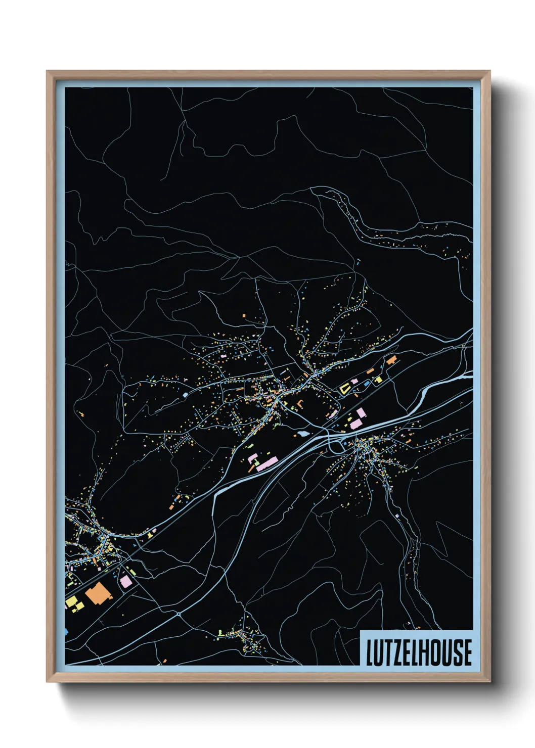 Une affiche de carte sur Lutzelhouse