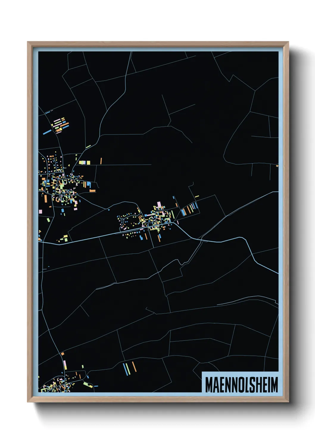 Une affiche de carte sur Maennolsheim