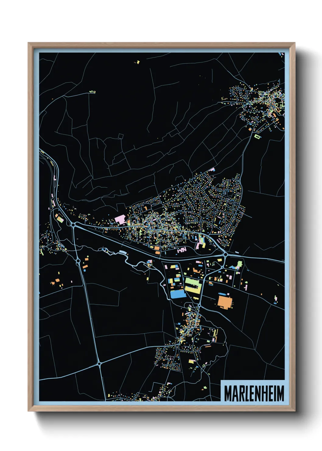 Une affiche de carte sur Marlenheim