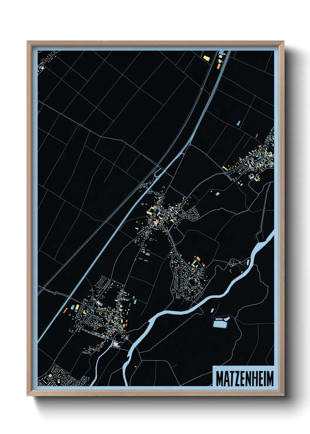 Une affiche de carte sur Matzenheim