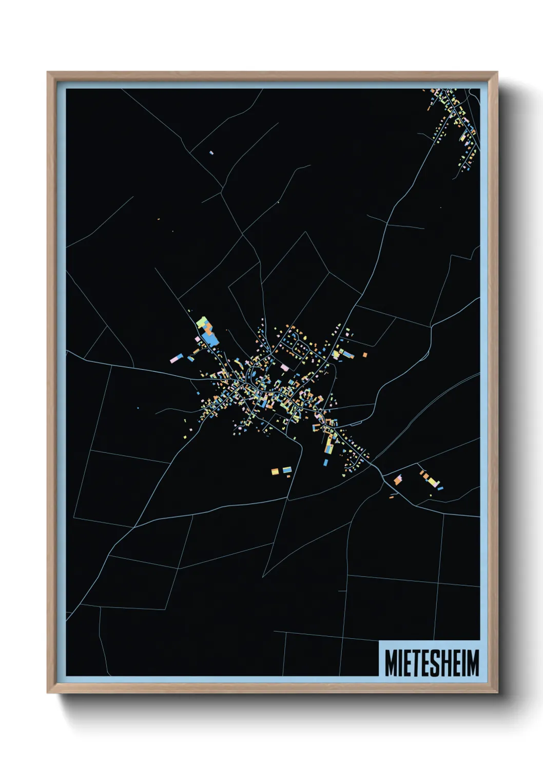 Une affiche de carte sur Mietesheim