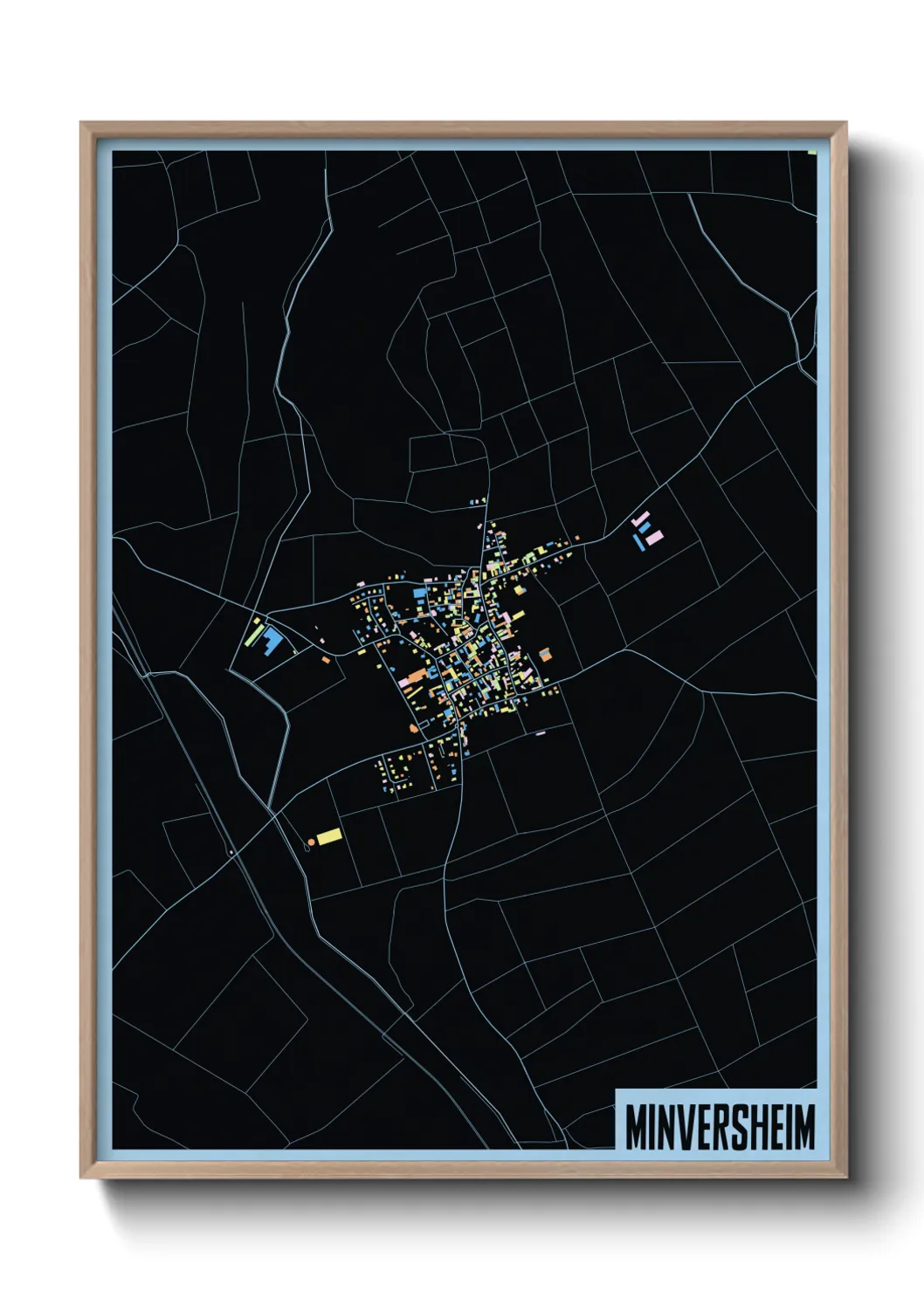 Une affiche de carte sur Minversheim