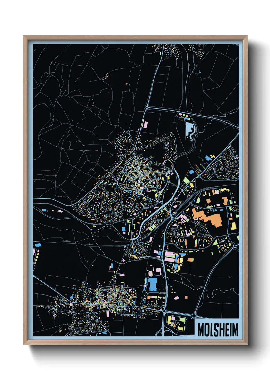 Une affiche de carte sur Molsheim