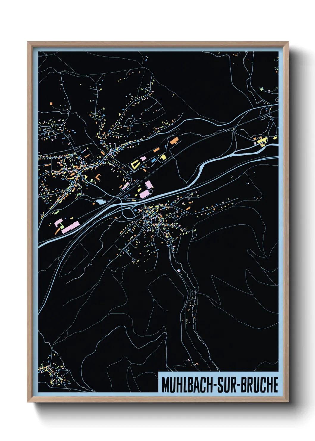 Une affiche de carte sur Muhlbach-sur-Bruche