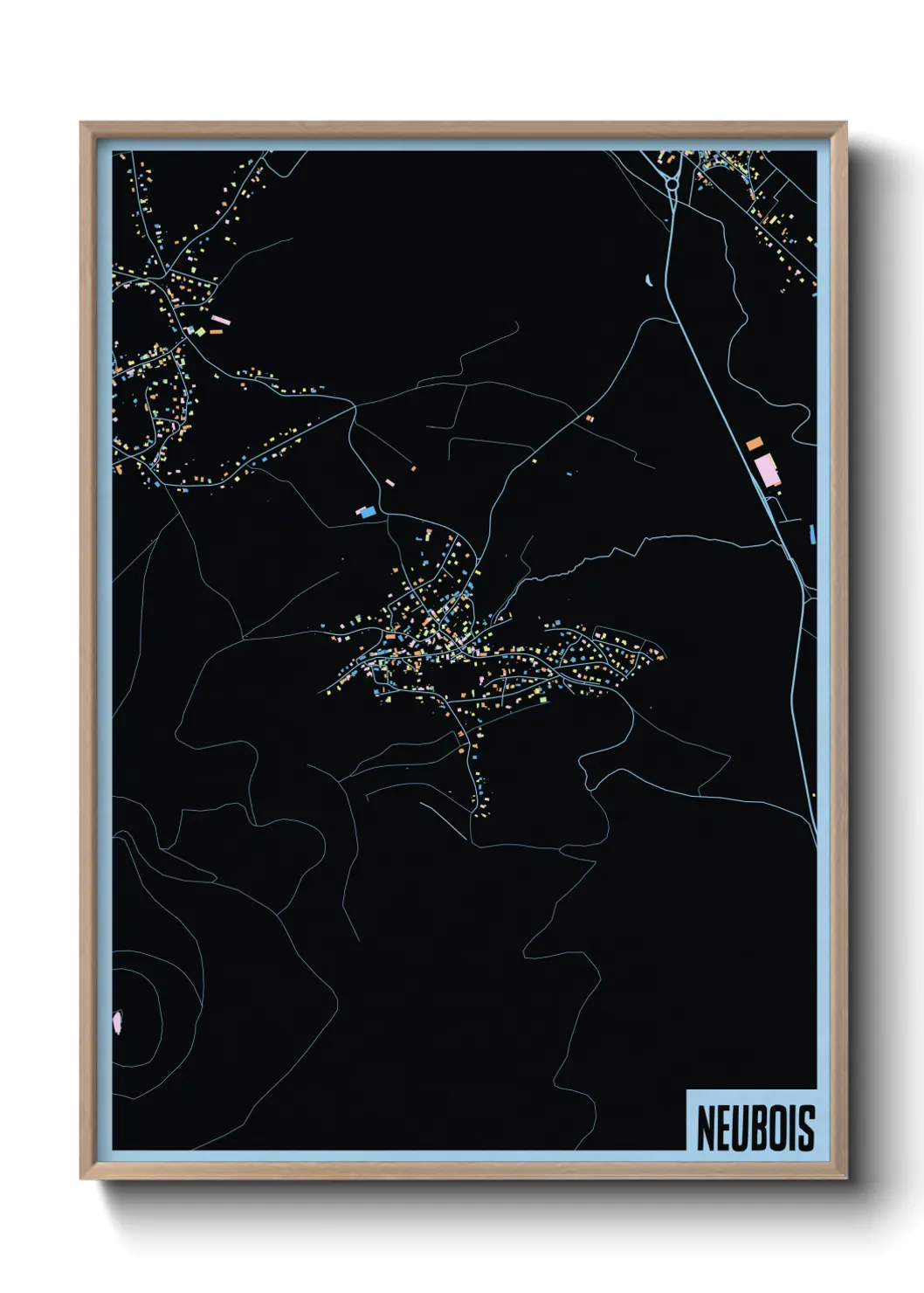 Une affiche de carte sur Neubois