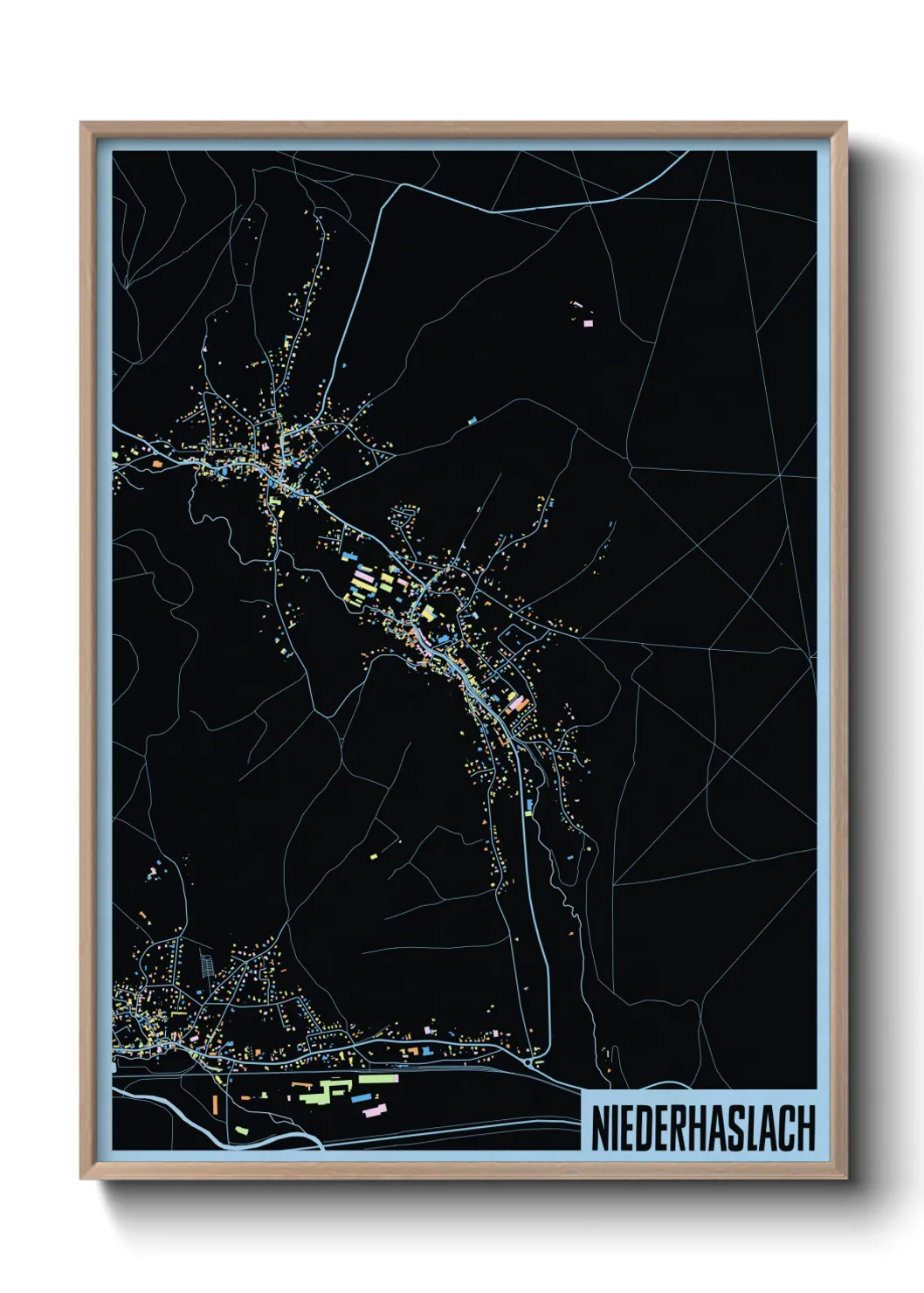 Une affiche de carte sur Niederhaslach