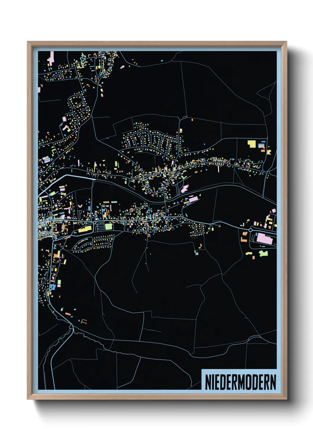 Une affiche de carte sur Niedermodern
