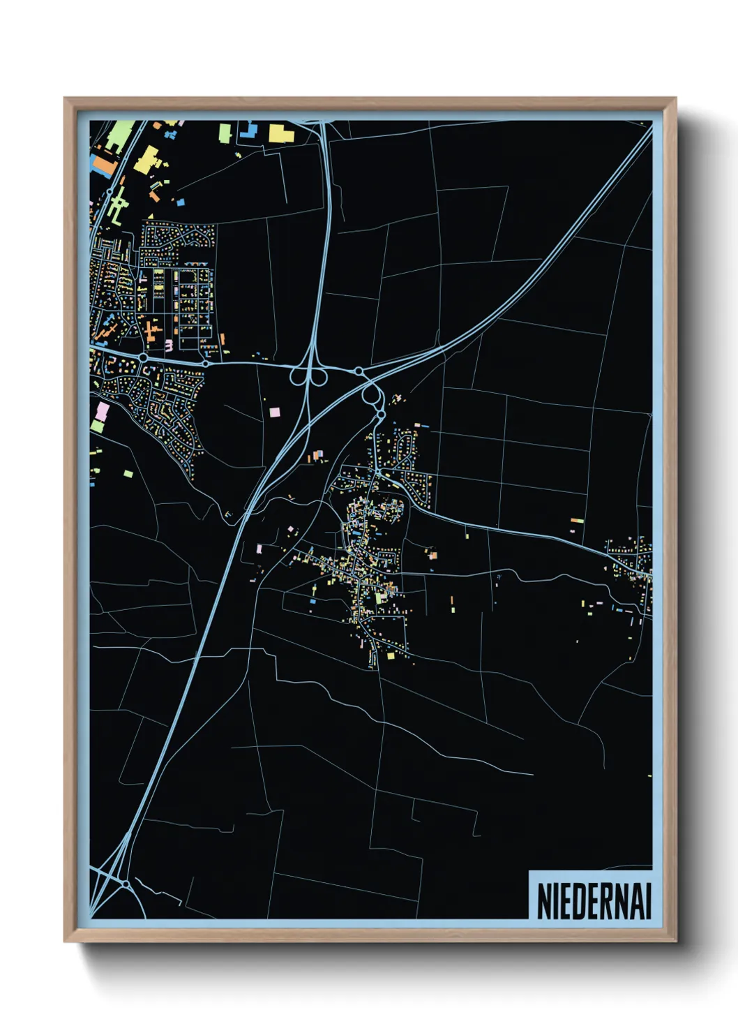 Une affiche de carte sur Niedernai