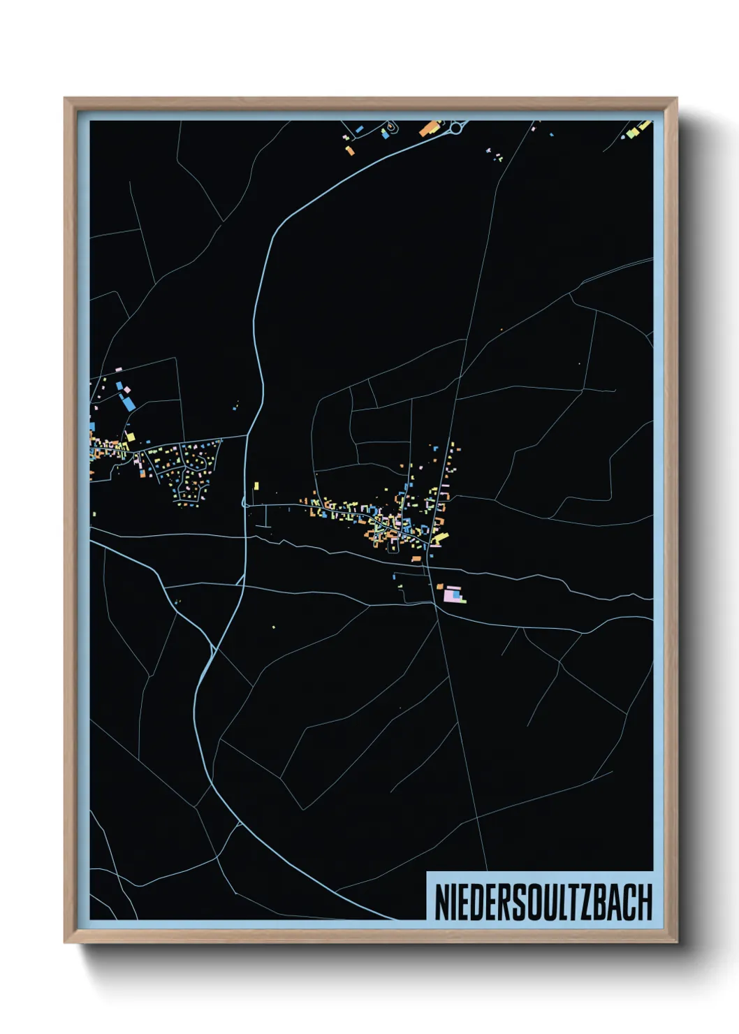 Une affiche de carte sur Niedersoultzbach