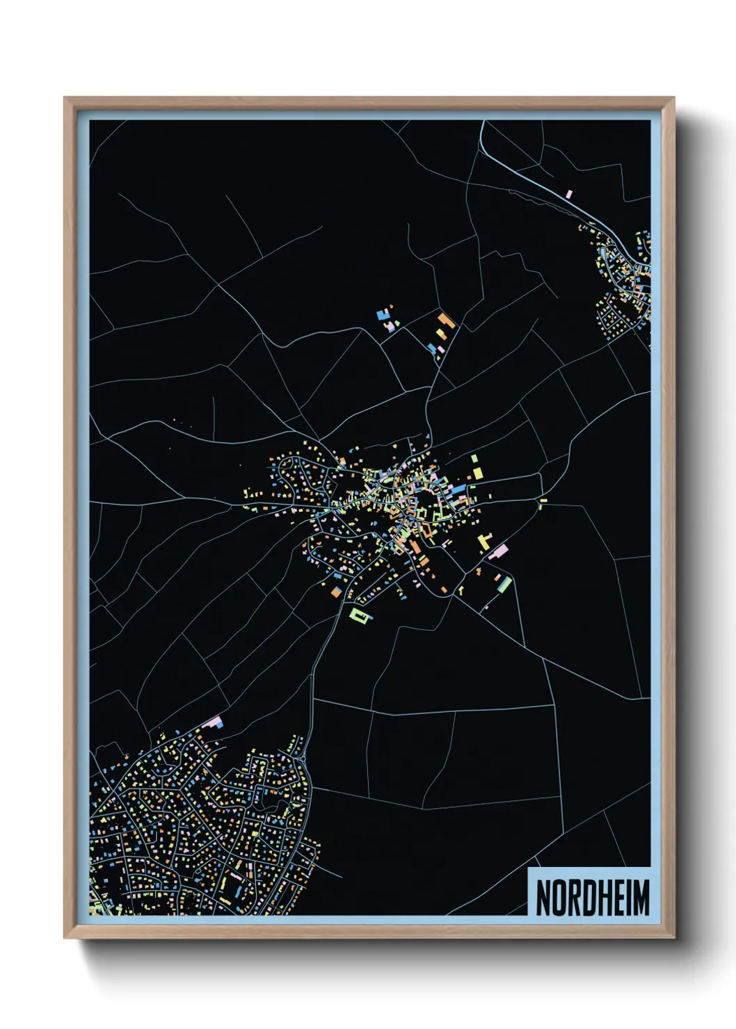 Une affiche de carte sur Nordheim