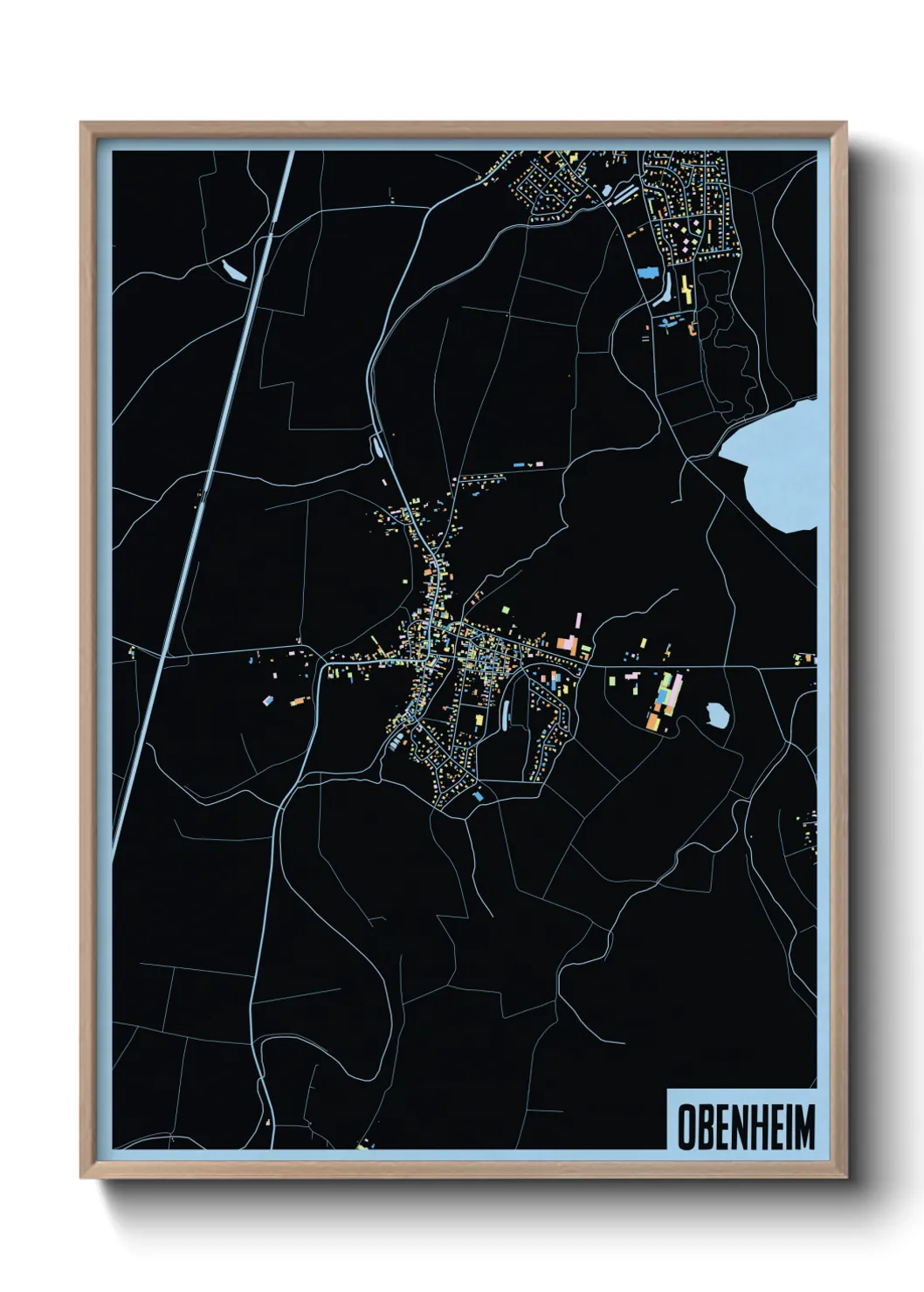 Une affiche de carte sur Obenheim