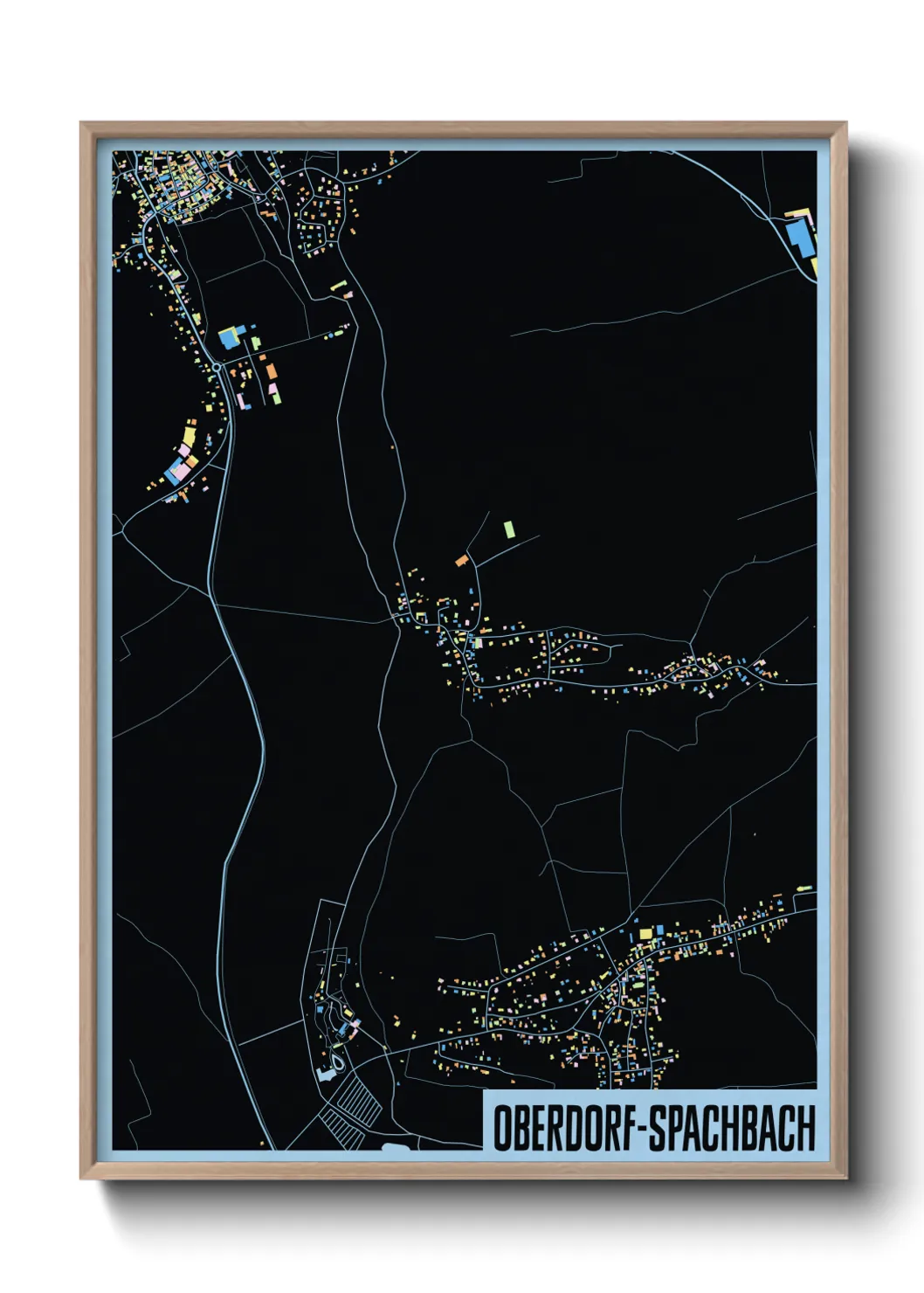 Une affiche de carte sur Oberdorf-Spachbach