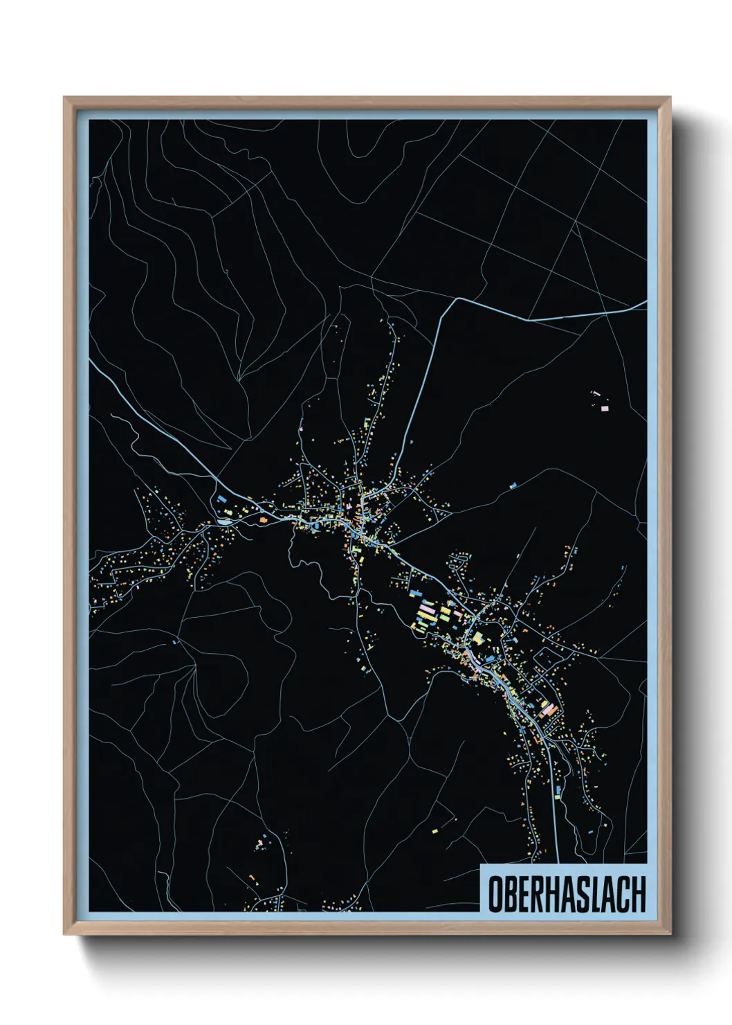 Une affiche de carte sur Oberhaslach