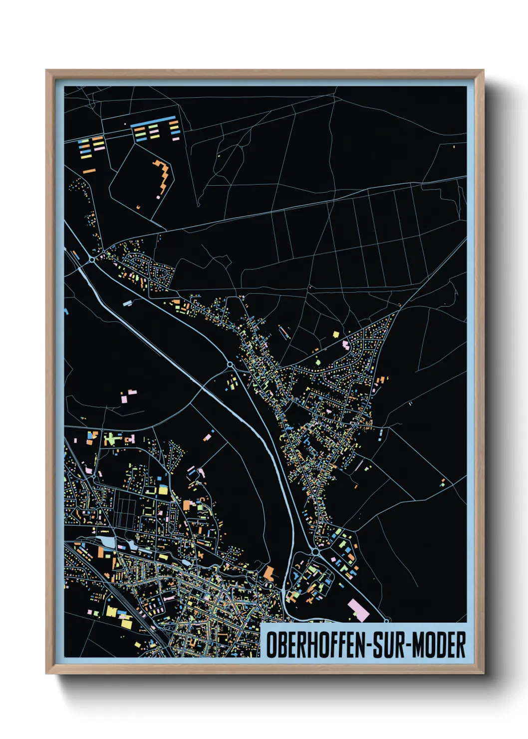 Une affiche de carte sur Oberhoffen-sur-Moder