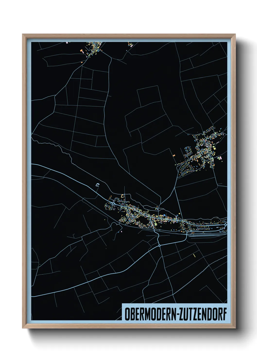 Une affiche de carte sur Obermodern-Zutzendorf