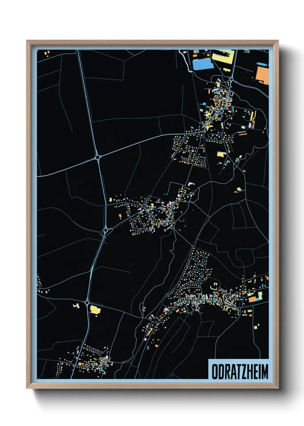 Une affiche de carte sur Odratzheim