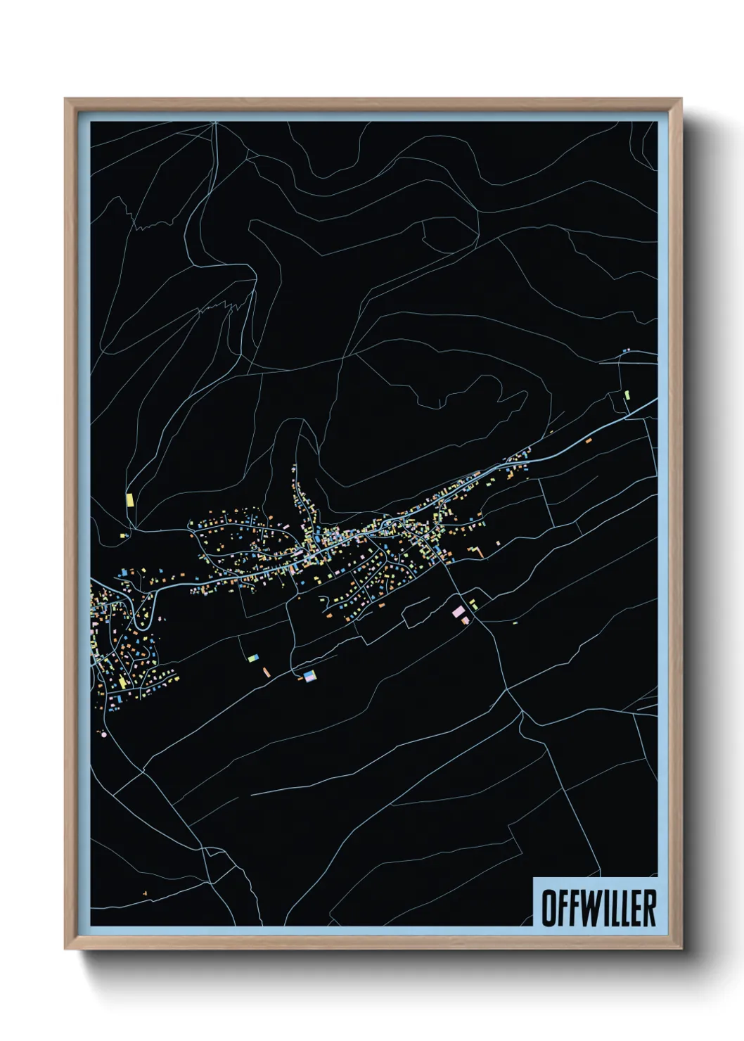 Une affiche de carte sur Offwiller