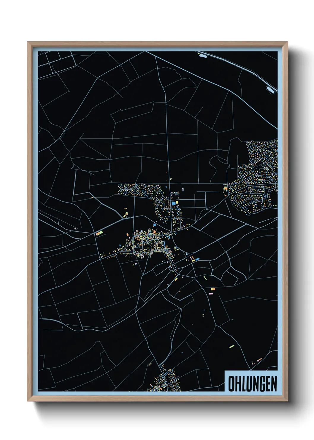 Une affiche de carte sur Ohlungen