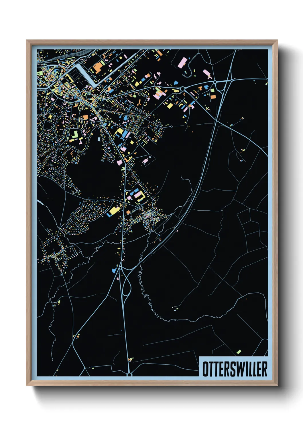 Une affiche de carte sur Otterswiller