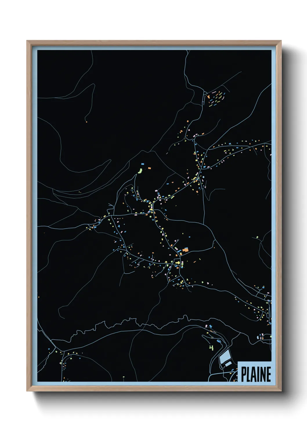 Une affiche de carte sur Plaine