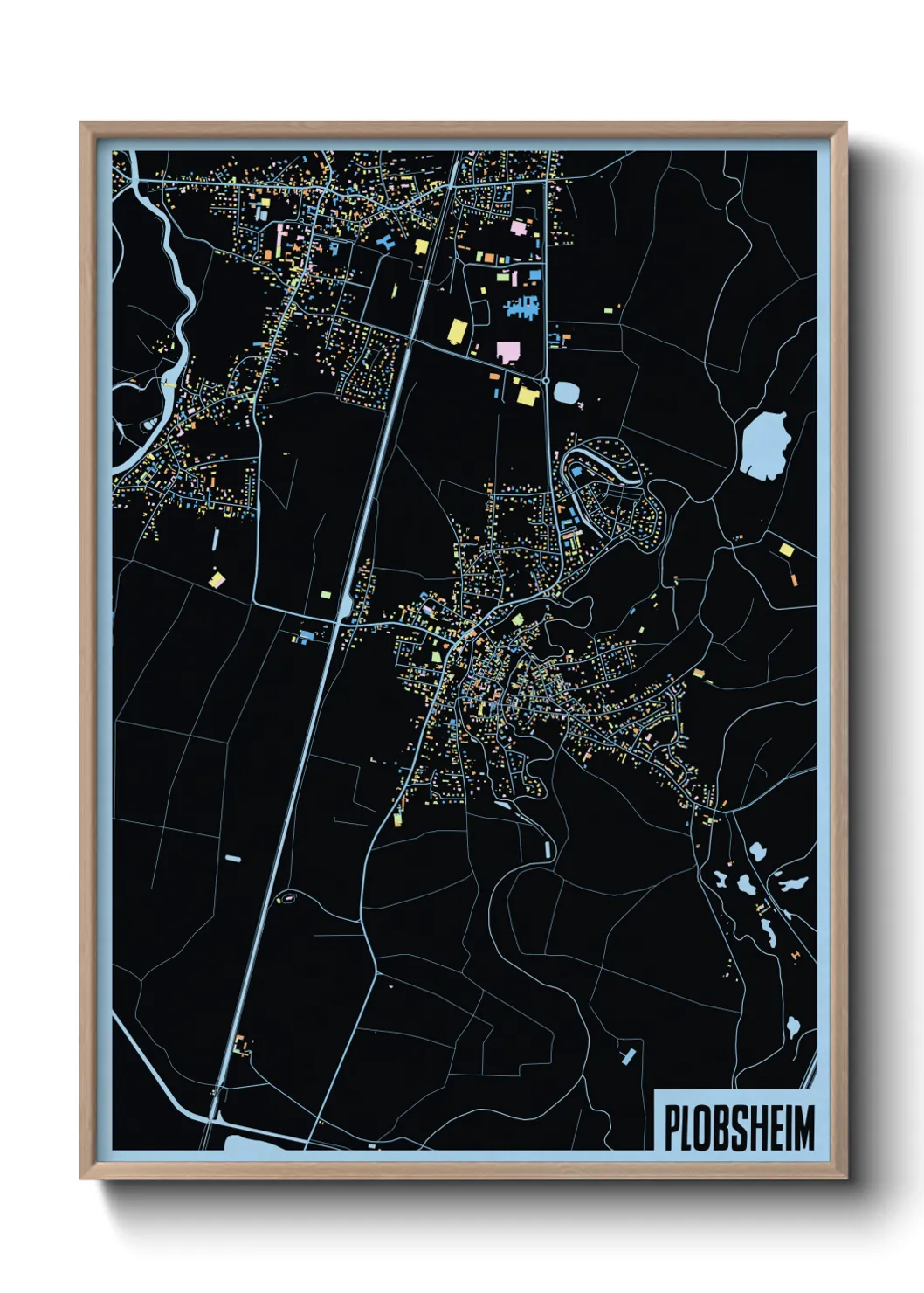 Une affiche de carte sur Plobsheim