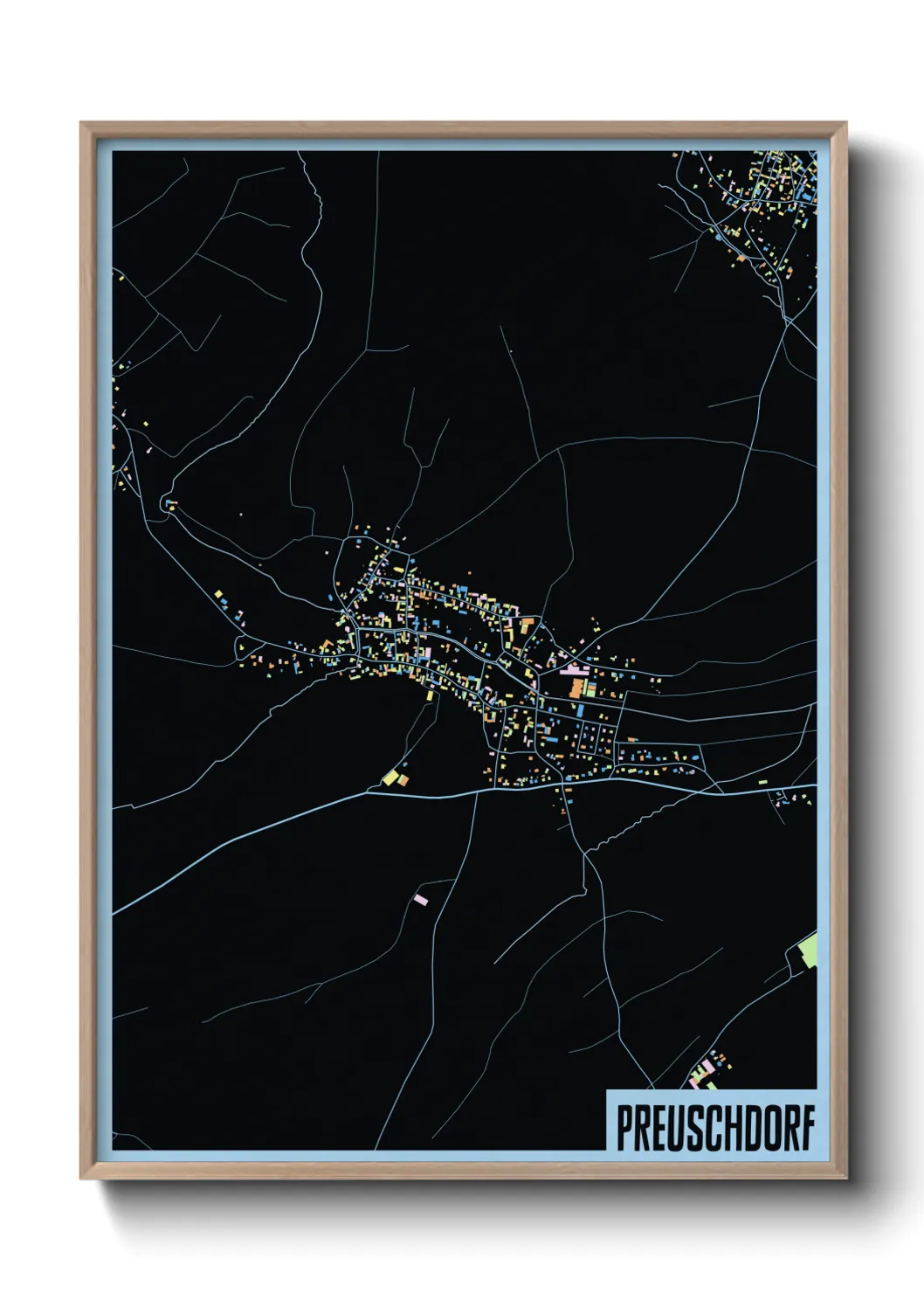 Une affiche de carte sur Preuschdorf