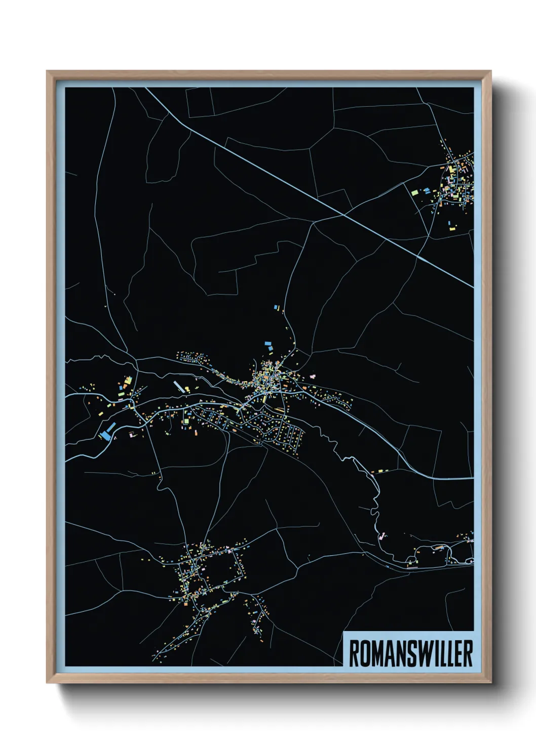 Une affiche de carte sur Romanswiller