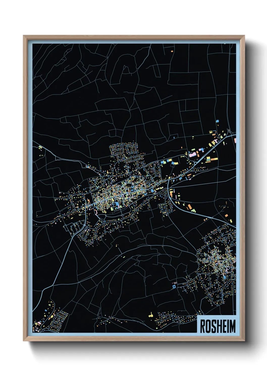 Une affiche de carte sur Rosheim