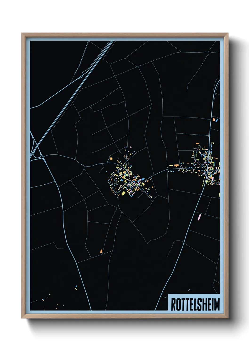 Une affiche de carte sur Rottelsheim