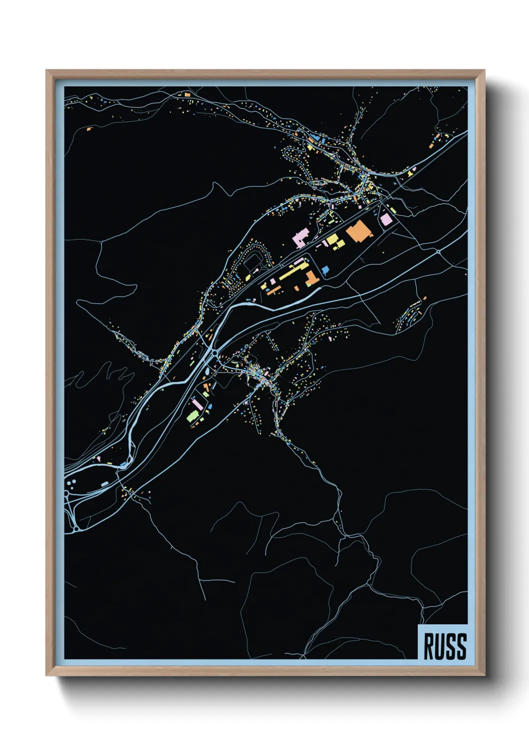 Une affiche de carte sur Russ