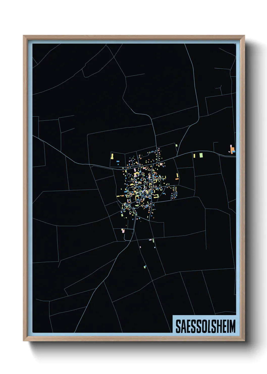 Une affiche de carte sur Saessolsheim