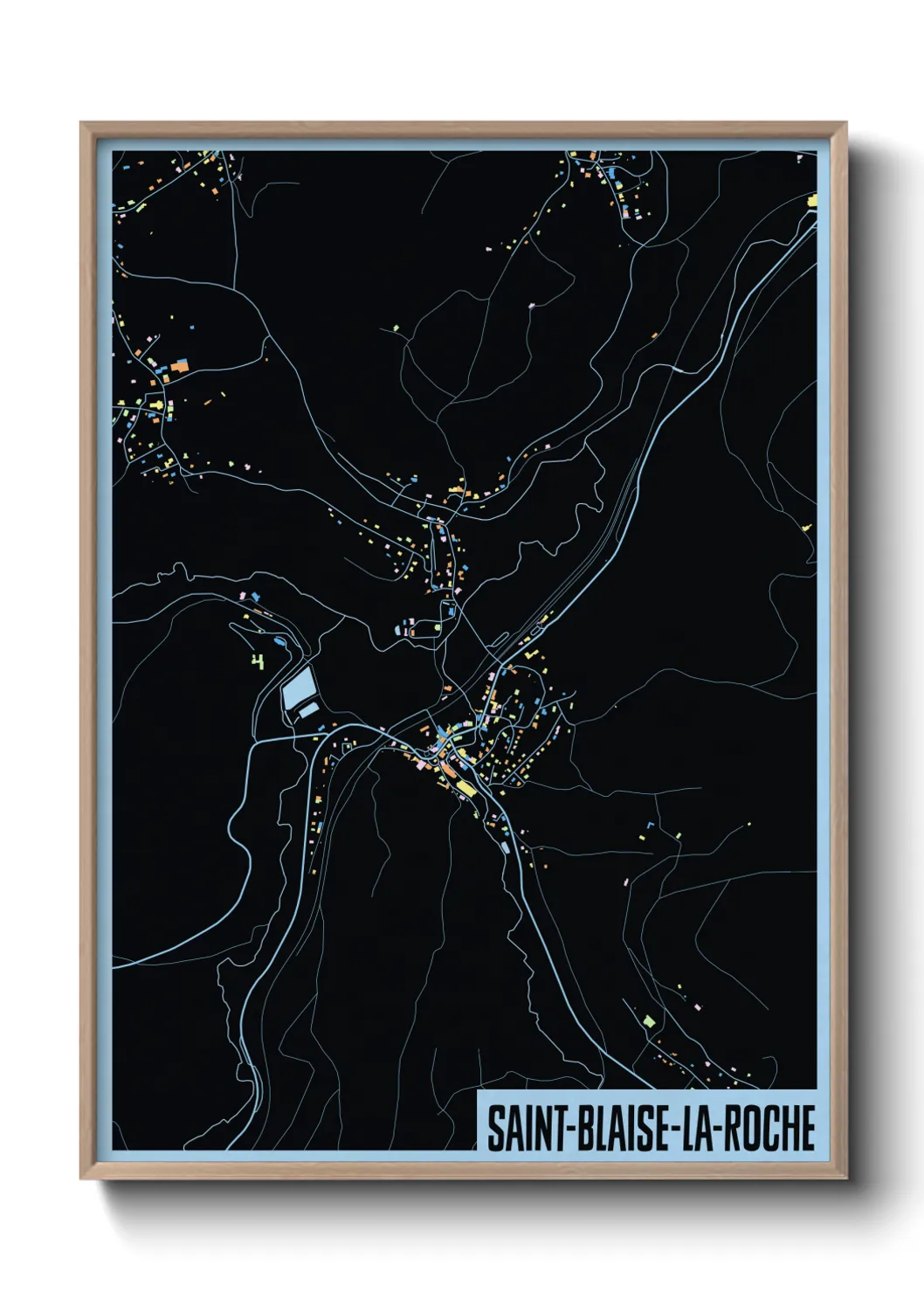 Une affiche de carte sur Saint-Blaise-la-Roche